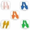 SLI-RES 5 Paires Nageur Bouchons D'Oreille, Bouchons Imperméables En Silicone Réutilisables, Bouchons D'oreilles Mixte Adulte, Pour Piscine, Mer, Bain, Sports Aquatiques 3*0.5cm (Orange, Bleu, Vert, Jaune, Rose)，Lilaris