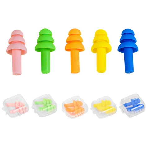 SLI-RES 5 Paires Nageur Bouchons D'Oreille, Bouchons Imperméables En Silicone Réutilisables, Bouchons D'oreilles Mixte Adulte, Pour Piscine, Mer, Bain, Sports Aquatiques 3*0.5cm (Orange, Bleu, Vert, Jaune, Rose),Lilaris 4 SLI-RES 5 Paires Nageur Bouchons D'Oreille, Bouchons Imperméables En Silicone Réutilisables, Bouchons D'oreilles Mixte Adulte, Pour Piscine, Mer, Bain, Sports Aquatiques 3*0.5cm (Orange, Bleu, Vert, Jaune, Rose),Lilaris – Image 2