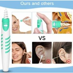 PERLE RARE Nettoyant Oreilles, Spirale Cire D'Oreille Nettoyeur Kit D'enlèvement De Cire D'oreille Spirale Cire D'oreille Remover Avec 15 Têtes De Remplacement, Adapté Aux Enfants Et Aux Adultes -Protection auditive et tête Soldes 2022 63731139 3