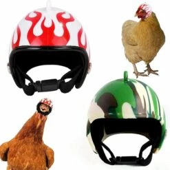 PERLE RARE Casque De Poulet Casque Pour Animaux De Compagnie Mini Casque Animaux Jouet De Casque En Pour La TêTe De L'Animal Pour Petit Poulet Et Canard 2 PièCes