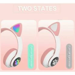 SINCèREETALI Casque D'écoute Sans Fil Bluetooth Cat Ear Avec Lumière 10 SINCèREETALI Casque D'écoute Sans Fil Bluetooth Cat Ear Avec Lumière -Protection auditive et tête Soldes 2022 63817027 4