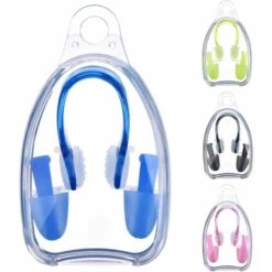 PERLE RARE 4 Pièces Pince-Nez Pour Natation Et Kits De Bouchons D'oreille Pour Natation Pour Adultes Et Enfants, 4 Couleurs