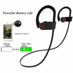 ILOVEMILAN U8 Bluetooth Casque Suspendu Oreille Stéréo Course Sport Réduction Du Bruit 5.0 Casque Sans Fil Rouge -Protection auditive et tête Soldes 2022 63927369 4