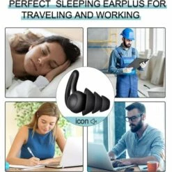 CARILLONSàVENT 2 Paires Bouchons D'Oreille à Réduction De Bruit Pour Dormir, Bouchons D'Oreille Antibruit Confortables En Silicone Réutilisables Carivent -Protection auditive et tête Soldes 2022 64140472 3