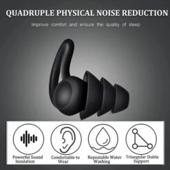 CARILLONSàVENT 2 Paires Bouchons D'Oreille à Réduction De Bruit Pour Dormir, Bouchons D'Oreille Antibruit Confortables En Silicone Réutilisables Carivent -Protection auditive et tête Soldes 2022 64140472 4