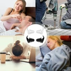 CARILLONSàVENT Bouchons DOreille De Protection Auditive, 2 Paires De Bouchons DOreille Insonorisés, Super Performance Anti-Bruit, Convient Pour Dormir, Ronfler, Voyager, Travailler, Sons Bruyants(Noir+blanc) Carivent -Protection auditive et tête Soldes 2022 64142028 5