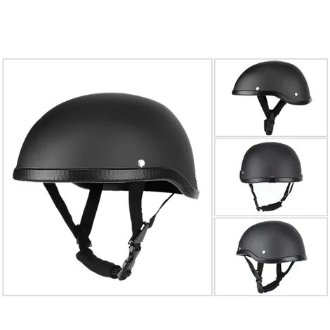 LIFCAUSAL Demi-casque De Moto De Style Rétro ABS + Capuchon En Plastique De Coton - Noir Muet Pour Motard Motard Ridder (taille Unique) Universel Lavable Noir 6 LIFCAUSAL Demi-casque De Moto De Style Rétro ABS + Capuchon En Plastique De Coton - Noir Muet Pour Motard Motard Ridder (taille Unique) Universel Lavable Noir – Image 4