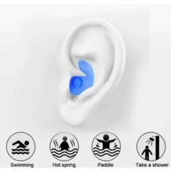 AOUGO Lot De 2 Paires De Bouchons D'oreille En Silicone Pour La Natation -Protection auditive et tête Soldes 2022 64616182 3