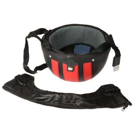 LIFCAUSAL Casque Moto Scooter Open Face Demi Cuir Avec Visière Lunettes UV Style Rétro Vintage 54-60cmv Rouge 6 LIFCAUSAL Casque Moto Scooter Open Face Demi Cuir Avec Visière Lunettes UV Style Rétro Vintage 54-60cmv Rouge – Image 4