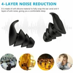 Bouchons DOreille De Protection Auditive, 2 Paires De Bouchons DOreille Insonorisés, Super Performance Anti-Bruit, Convient Pour Dormir, Ronfler, Voyager, Travailler, Sons Bruyants(Noir+blanc) 56Vingt -Protection auditive et tête Soldes 2022 64938472 3