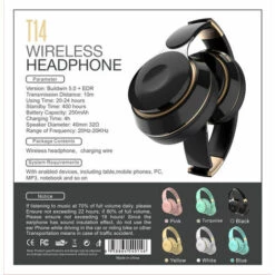 ILOVEMILAN 1 Pièce Rose T14 Casque Bluetooth Supra-auriculaire Casque De Musique Sans Fil Fitness Sport Macaron Cadeaux Casque Bluetooth -Protection auditive et tête Soldes 2022 65216583 4