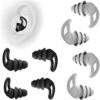 BF Bouchons D'oreilles Pour Dormir, 4 Paires De Bouchons D'oreilles En Silicone Réutilisables Bouchons D'oreilles Antibruit Bouchons D'oreilles Sommeil Ronflement Voyage Travail Noir Gris -Protection auditive et tête Soldes 2022 65270252 1