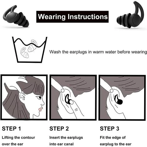 BF Bouchons D'oreilles Pour Dormir, 4 Paires De Bouchons D'oreilles En Silicone Réutilisables Bouchons D'oreilles Antibruit Bouchons D'oreilles Sommeil Ronflement Voyage Travail Noir Gris 6 BF Bouchons D'oreilles Pour Dormir, 4 Paires De Bouchons D'oreilles En Silicone Réutilisables Bouchons D'oreilles Antibruit Bouchons D'oreilles Sommeil Ronflement Voyage Travail Noir Gris – Image 4