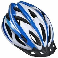 BF Casque De Vélo Adulte Léger - Casque De Vélo Pour Homme Et Femme Avec Coussinets Et Visière Casque VTT Adulte Confortable Homologué CE Pour Jeunes Vététistes Bleu Et Blanc Taille Unique
