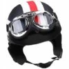 LIFCAUSAL Casque De Moto Demi-visage Ouvert Avec Lunettes Visière écharpe Motard Scooter Casque De Tourisme
