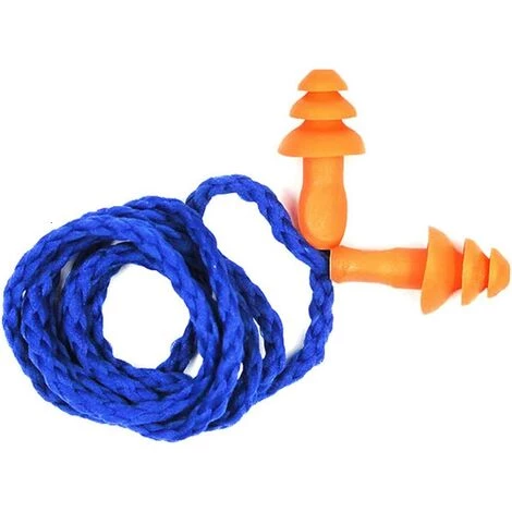 MONLY Lot De 5 Bouchons D'oreille En Silicone Souple Réutilisable Avec Cordon Antibruit, Durable 4 MONLY Lot De 5 Bouchons D'oreille En Silicone Souple Réutilisable Avec Cordon Antibruit, Durable – Image 2