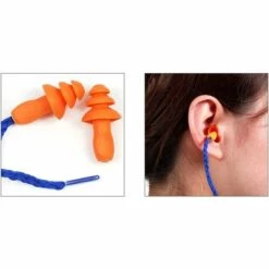 MONLY Lot De 5 Bouchons D'oreille En Silicone Souple Réutilisable Avec Cordon Antibruit, Durable 9 MONLY Lot De 5 Bouchons D'oreille En Silicone Souple Réutilisable Avec Cordon Antibruit, Durable -Protection auditive et tête Soldes 2022 65335497 4