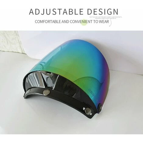 Moto Anti-UV Anti-Rayures Casques Lentille Mode Visière Vent Bouclier Lentille Universel Pour Standard 3-Snap Open Face Casques - Argent Casques S'arêern 4 Moto Anti-UV Anti-Rayures Casques Lentille Mode Visière Vent Bouclier Lentille Universel Pour Standard 3-Snap Open Face Casques - Argent Casques S'arêern – Image 2