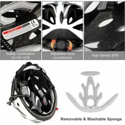 AOUGO Casque De Vélo, Casque De Vélo Léger, Casques De Vélo De Montagne Et De Route Réglables Pour Adultes, 18 Aérations Avec Sangle Réglable Et Visière Amovible Pour Homme Et Femme (convient Aux Tailles De Tête 58-62 Cm) 9 AOUGO Casque De Vélo, Casque De Vélo Léger, Casques De Vélo De Montagne Et De Route Réglables Pour Adultes, 18 Aérations Avec Sangle Réglable Et Visière Amovible Pour Homme Et Femme (convient Aux Tailles De Tête 58-62 Cm) -Protection auditive et tête Soldes 2022 65392487 3