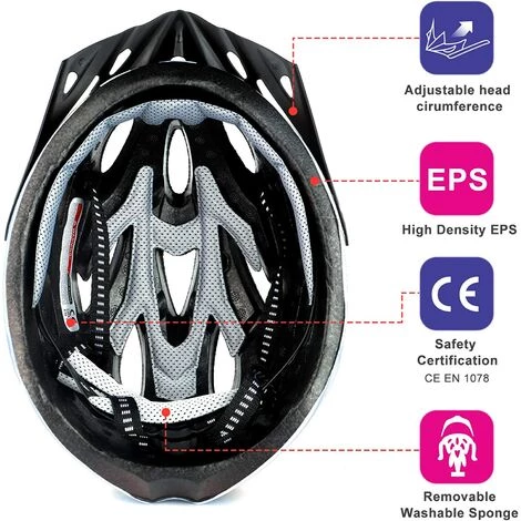 AOUGO Casque De Vélo, Casque De Vélo Léger, Casques De Vélo De Montagne Et De Route Réglables Pour Adultes, 18 Aérations Avec Sangle Réglable Et Visière Amovible Pour Homme Et Femme (convient Aux Tailles De Tête 58-62 Cm) 6 AOUGO Casque De Vélo, Casque De Vélo Léger, Casques De Vélo De Montagne Et De Route Réglables Pour Adultes, 18 Aérations Avec Sangle Réglable Et Visière Amovible Pour Homme Et Femme (convient Aux Tailles De Tête 58-62 Cm) – Image 4