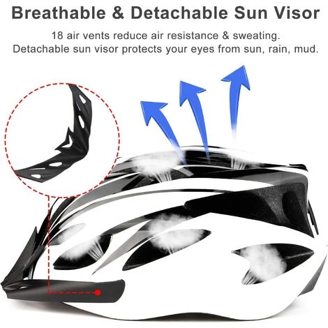 AOUGO Casque De Vélo, Casque De Vélo Léger, Casques De Vélo De Montagne Et De Route Réglables Pour Adultes, 18 Aérations Avec Sangle Réglable Et Visière Amovible Pour Homme Et Femme (convient Aux Tailles De Tête 58-62 Cm) 7 AOUGO Casque De Vélo, Casque De Vélo Léger, Casques De Vélo De Montagne Et De Route Réglables Pour Adultes, 18 Aérations Avec Sangle Réglable Et Visière Amovible Pour Homme Et Femme (convient Aux Tailles De Tête 58-62 Cm) – Image 5