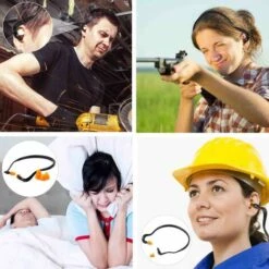 TANCYCO 1 Paire De Bouchons D'oreille à Bande En Silicone - Bouchons D'oreille De Tir Bouchons D'oreille De Construction Réutilisables Pour Le Travail Chasse Protection Des Oreilles Pour Le Tir Protection Auditive Réduction Du Bruit Bouchons D'oreille Pour Champ -Protection auditive et tête Soldes 2022 65499338 5