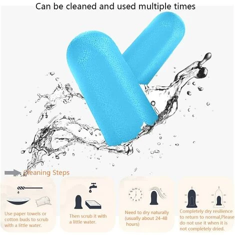 OSQI Bouchons D'oreille En Mousse Souple, 38 DB, SNR Le Plus élevé, 60 Paires De Bouchons D'oreille Confortables Et Réutilisables Pour Dormir, Ronfler, étudier (bleu) 4 OSQI Bouchons D'oreille En Mousse Souple, 38 DB, SNR Le Plus élevé, 60 Paires De Bouchons D'oreille Confortables Et Réutilisables Pour Dormir, Ronfler, étudier (bleu) – Image 2