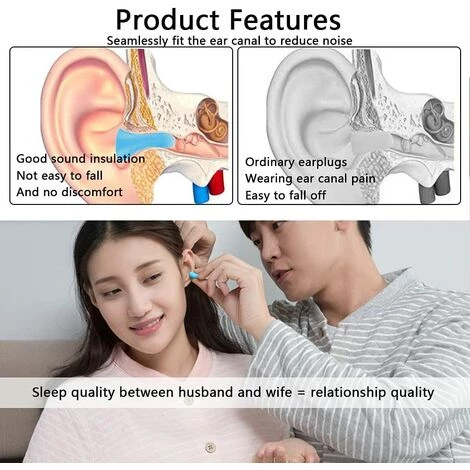 OSQI Bouchons D'oreille En Mousse Souple, 38 DB, SNR Le Plus élevé, 60 Paires De Bouchons D'oreille Confortables Et Réutilisables Pour Dormir, Ronfler, étudier (bleu) 6 OSQI Bouchons D'oreille En Mousse Souple, 38 DB, SNR Le Plus élevé, 60 Paires De Bouchons D'oreille Confortables Et Réutilisables Pour Dormir, Ronfler, étudier (bleu) – Image 4