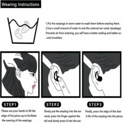 OSQI Bouchons D'oreille Pour Dormir, Bouchon D'oreille En Silicone Antibruit, Bouchon D'oreille Doux Et étanche, Bouchons D'oreille De Protection Auditive, Pour Ronfler, Voyager, étudier (noir) -Protection auditive et tête Soldes 2022 65505553 4