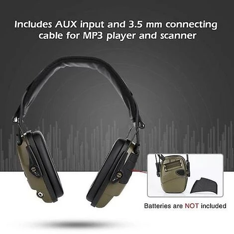 HELLO KITTY BAIN Casque Antibruit De Chasse En Plein Air Cache-oreilles De Tir électronique Avec Suppression De Bruit (vert Militaire) 6 HELLO KITTY BAIN Casque Antibruit De Chasse En Plein Air Cache-oreilles De Tir électronique Avec Suppression De Bruit (vert Militaire) – Image 4