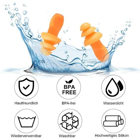 HEGUYEY 15 Paires Bouchons D'Oreilles De Sommeil, Bouchons D'Oreilles En Silicone Bouchons D'Oreilles De Protection Auditive Réutilisables Bouchons D'Oreilles En Silicone Avec Cordon, Bouchons D'Oreilles Sommeil Pour Travail Étude Lieux Bruyants 6 HEGUYEY 15 Paires Bouchons D'Oreilles De Sommeil, Bouchons D'Oreilles En Silicone Bouchons D'Oreilles De Protection Auditive Réutilisables Bouchons D'Oreilles En Silicone Avec Cordon, Bouchons D'Oreilles Sommeil Pour Travail Étude Lieux Bruyants – Image 4