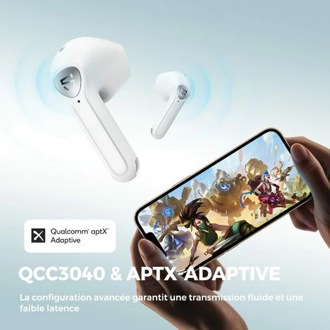 CADEAUX Écouteurs Bluetooth Sans Fil, SoundPEATS Air3 Bluetooth 5.2 TrueWireless Stereo Headphones Avec Aptx Adaptive Mic, In-Ear Induction Blanc 6 CADEAUX Écouteurs Bluetooth Sans Fil, SoundPEATS Air3 Bluetooth 5.2 TrueWireless Stereo Headphones Avec Aptx Adaptive Mic, In-Ear Induction Blanc – Image 4