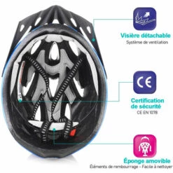 MAGICFOX Casque De Vélo Adulte Léger Réglable 57-62CM, Casque VTT Pour Hommes Femmes Avec Visière, Feux Arrière, 18 évents -Protection auditive et tête Soldes 2022 65747089 3