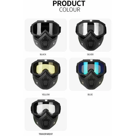 LITZEE Masque Facial De Moto Lunettes Haute Définition Avec Filtre Buccal Pour Casque Ouvert Protecteur De Visage Pour Les Yeux De Motocross - Le Noir Casques 6 LITZEE Masque Facial De Moto Lunettes Haute Définition Avec Filtre Buccal Pour Casque Ouvert Protecteur De Visage Pour Les Yeux De Motocross - Le Noir Casques – Image 4