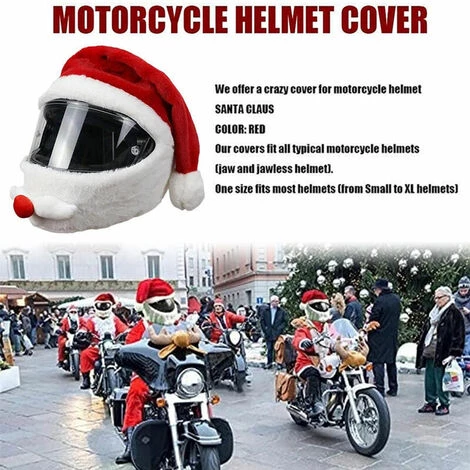 LITZEE Chapeau De Casque De Moto De Père Noël Unisexe, Housse De Casque De Père Noël En Peluche Rouge Et Blanc Confortable En Velours Pour Noël, Nouvel An, Fournitures De Fête De Vacances - Rouge Casques 5 LITZEE Chapeau De Casque De Moto De Père Noël Unisexe, Housse De Casque De Père Noël En Peluche Rouge Et Blanc Confortable En Velours Pour Noël, Nouvel An, Fournitures De Fête De Vacances - Rouge Casques – Image 3