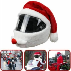 LITZEE Chapeau De Casque De Moto De Père Noël Unisexe, Housse De Casque De Père Noël En Peluche Rouge Et Blanc Confortable En Velours Pour Noël, Nouvel An, Fournitures De Fête De Vacances - Rouge Casques 11 LITZEE Chapeau De Casque De Moto De Père Noël Unisexe, Housse De Casque De Père Noël En Peluche Rouge Et Blanc Confortable En Velours Pour Noël, Nouvel An, Fournitures De Fête De Vacances - Rouge Casques -Protection auditive et tête Soldes 2022 65815022 5