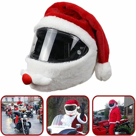 LITZEE Chapeau De Casque De Moto De Père Noël Unisexe, Housse De Casque De Père Noël En Peluche Rouge Et Blanc Confortable En Velours Pour Noël, Nouvel An, Fournitures De Fête De Vacances - Rouge Casques 7 LITZEE Chapeau De Casque De Moto De Père Noël Unisexe, Housse De Casque De Père Noël En Peluche Rouge Et Blanc Confortable En Velours Pour Noël, Nouvel An, Fournitures De Fête De Vacances - Rouge Casques – Image 5