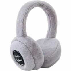 BF Hiver Chaud Cache-oreilles Pliable Réglable Lavable En Peluche Bandeau Cache-oreilles Pour Femmes Enfants Filles Garçons Gris