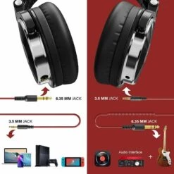 FVO Casque Audio Studio Professionnel, Casque Filaire, Casque De Monitoring, Son Parfait Pour Synthétiseur PC TV Tablette Smartphone (Rouge) -Protection auditive et tête Soldes 2022 66023993 2