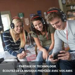 FVO Casque Audio Studio Professionnel, Casque Filaire, Casque De Monitoring, Son Parfait Pour Synthétiseur PC TV Tablette Smartphone (Rouge) -Protection auditive et tête Soldes 2022 66023993 5