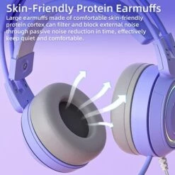 BEARSU Casque De Jeu D'oreille De Chat Gamer Avec Casque De Microphone Pour Ordinateur Avec Lumière Rvb Pour Ordinateur Portable PC PS4 / 5 XBOX -Protection auditive et tête Soldes 2022 66159867 4