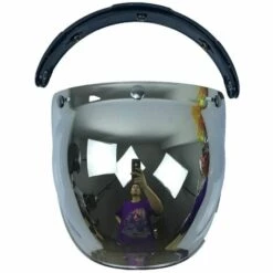 FUIENKO Casque De Moto Avec Visière à Bulles, Protection UV 400, Demi-visage, Approuvé CE, Verre, S'adapte à 3 Broches, Avec Rabat,gradiant Smoke -Protection auditive et tête Soldes 2022 66330404 2