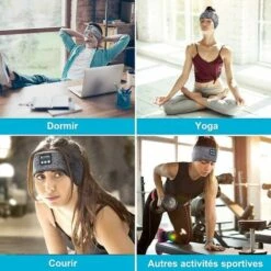 Cisea Écouteurs De Sommeil Sans Fil Bluetooth V5.0 Bandeau Casque Haut-parleurs Stéréo Hd Ultra-minces Intégrés Adaptés Au Sommeil Latéral -Protection auditive et tête Soldes 2022 66352267 3