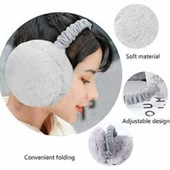 ZHUOXUAN Cache-oreilles Pour Femmes Cache-oreilles D'hiver Cache-oreilles Réglables En Fausse Fourrure Cache-oreilles Chauds Coupe-vent En Peluche Pliables (gris) -Protection auditive et tête Soldes 2022 66355626 3