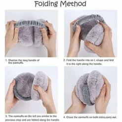 ZHUOXUAN Cache-oreilles Pour Femmes Cache-oreilles D'hiver Cache-oreilles Réglables En Fausse Fourrure Cache-oreilles Chauds Coupe-vent En Peluche Pliables (gris) -Protection auditive et tête Soldes 2022 66355626 4