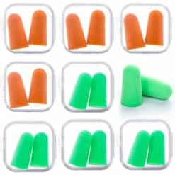 Boule Quies En Mousse Souple, 10 Paires Éponge Bouchon Doreille Anti Bruit 31dB Avec Boîte De Rangement Pour Protection De L’ouïe, Sommeil, Travail Et Étudier, Adélala