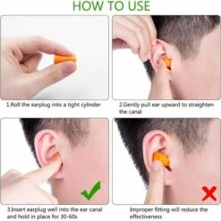 Boule Quies En Mousse Souple, 10 Paires Éponge Bouchon Doreille Anti Bruit 31dB Avec Boîte De Rangement Pour Protection De L’ouïe, Sommeil, Travail Et Étudier, Adélala -Protection auditive et tête Soldes 2022 66377763 4