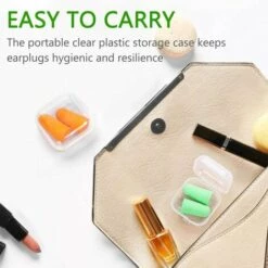 Boule Quies En Mousse Souple, 10 Paires Éponge Bouchon Doreille Anti Bruit 31dB Avec Boîte De Rangement Pour Protection De L’ouïe, Sommeil, Travail Et Étudier, Adélala -Protection auditive et tête Soldes 2022 66377763 5