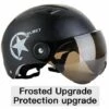 FUIENKO Casque De Moto, Protection Solaire De Vélo, Miroir De Protection Rabattable, Adapté Aux Scooters, Voiture électrique,Black -Protection auditive et tête Soldes 2022 66414022 1
