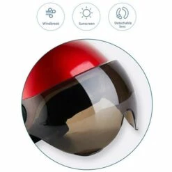 FUIENKO Casque De Moto, Protection Solaire De Vélo, Miroir De Protection Rabattable, Adapté Aux Scooters, Voiture électrique,Black -Protection auditive et tête Soldes 2022 66414022 3